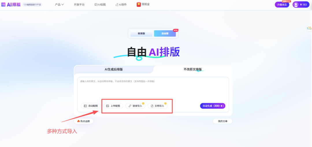 AI自由版：直接导入文档不改原文进行排版